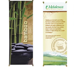 green banner stands