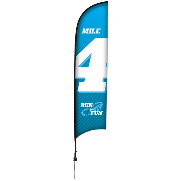 13' Premium Razor Sail Sign Banner Stand With Spike Base