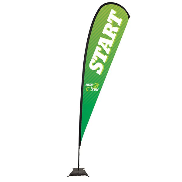 15' Sail Sign Tear Drop Banner Stand With Scissor Base