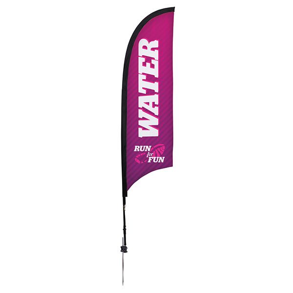 7' Premium Razor Sail Sign Banner Stand With Spike Base