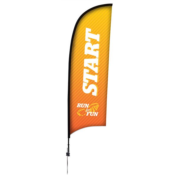9' Premium Razor Sail Sign Banner Stand With Spike Base