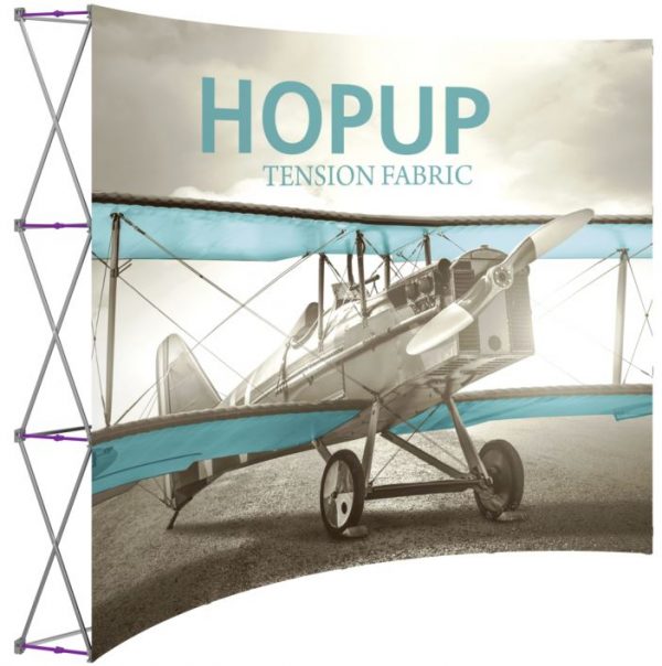 hopup 10ft full height curved tension fabric display without endcaps