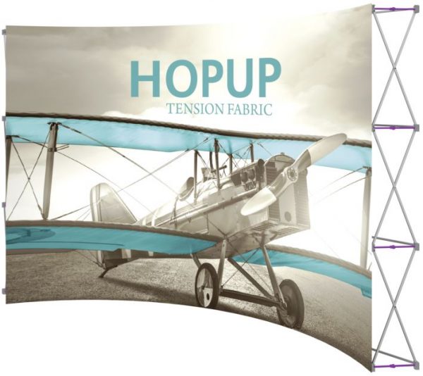 hopup 13ft full height curved tension fabric display without end caps