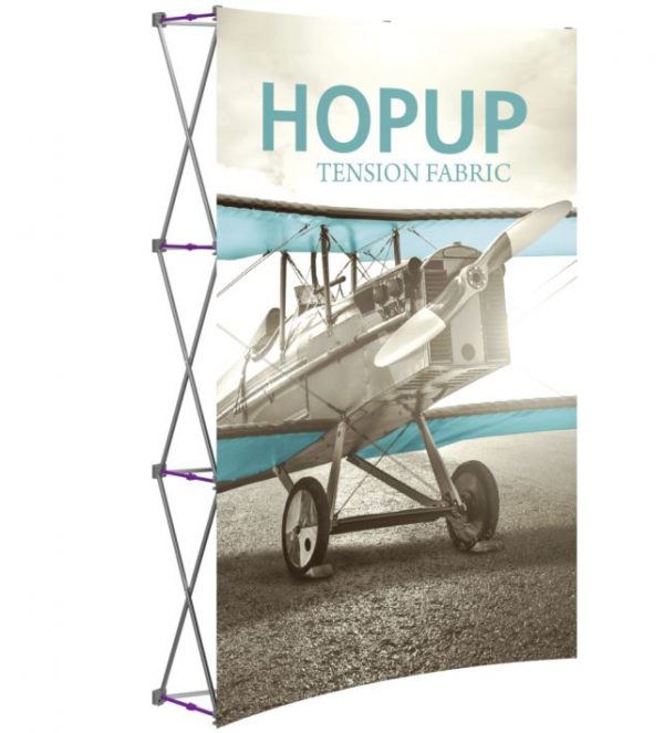 hopup 5ft full height curved tension fabric display without end caps