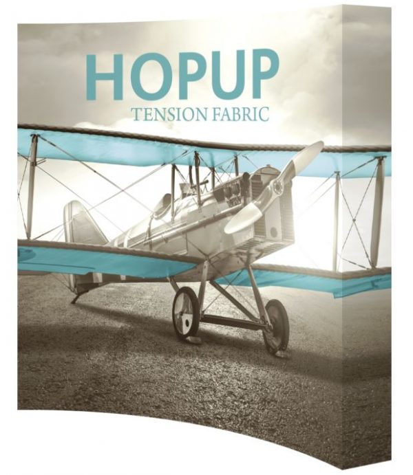 hopup 7.5ft full height curved tension fabric display with end caps