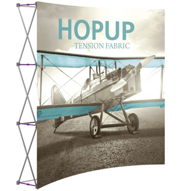 hopup 7.5ft full height curved tension fabric display without endcaps