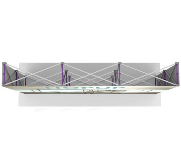 hopup 8ft straight table top display frame view with endcaps