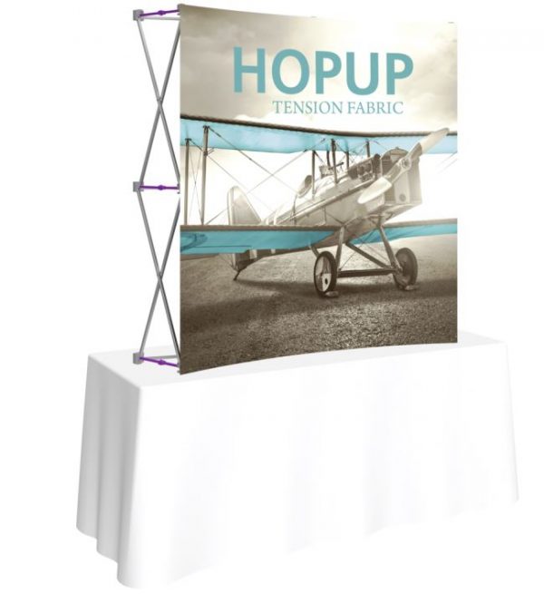 hopup5ft curved tension fabric display without endcaps