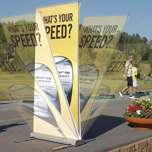 ubemandede helikopter Med andre ord Outdoor Banner Stands | Outdoor Banner Display System | Retractable Indoor/ Outdoor Display Stands