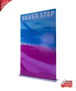 Silver Step Retractable Banner Stand - 60"