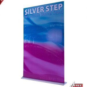 Silver Step Retractable Banner Stand - 60"