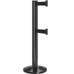 Beltrac-50-3000 Double Belt Stanchion 13ft Gloss Black