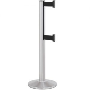 Beltrac-50-3000 Double Belt Stanchion Satin Aluminum