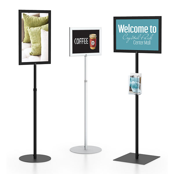 1 Tier Tilted Sign Holder Floor Poster Stand | for 22x28 Posters and Signs