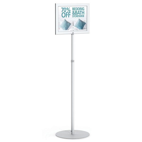 SF Pedestal Sign Frame Satin Silver