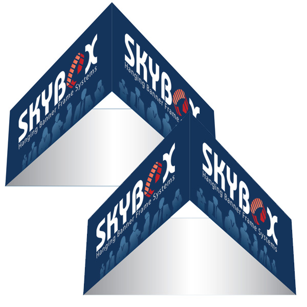 Exhibit Skybox Triangle Hanging Signs