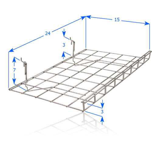 Free Standing SlatWall Wire Shelf with Lip