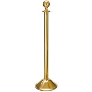 Crown-Portable-Queing-Stanchion-Clear-Coated-Polished-Brass