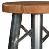 Truss Stool Wood Seat Straight Legs