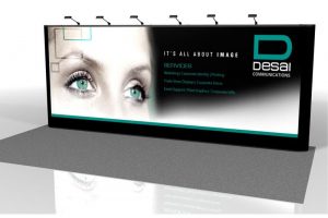 energy x 20 ft straight pop up display with lights