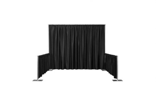 black pipe & drape display