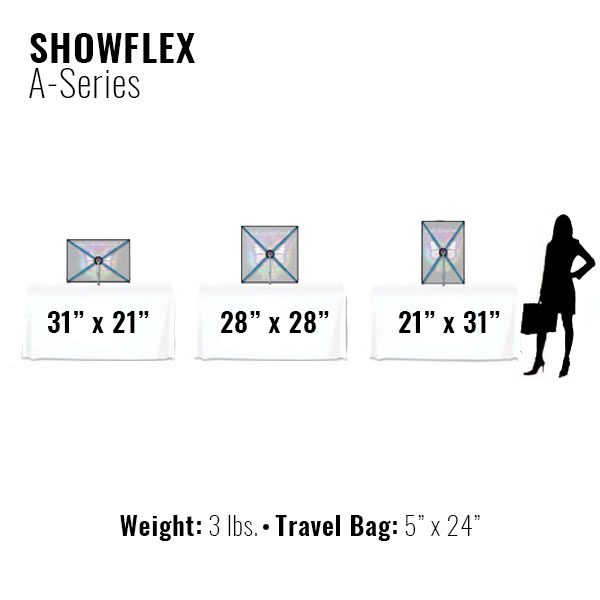 Showflex Tabletop Displays A Series Different Sizes Banner Stand Tension Fabric Displays