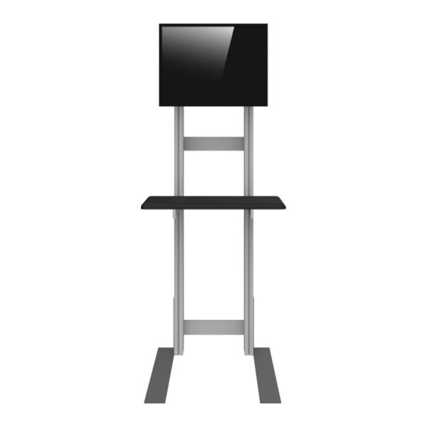 Freestanding Monitor Kiosk With Shelf