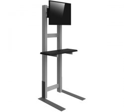 Freestanding Monitor Kiosk With Shelf Side View