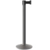 Contempo Retractable Belt Stanchion Wrinkle Charcoal