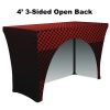 4ft open back 3 sided stretch table cover for exhibits
