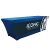 8ft custom printed stretch contour table throw covers fully printed for trade shows