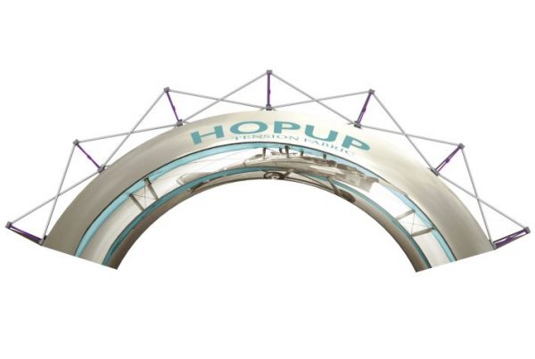 hopup 6x3 curved tension fabric display with frame view