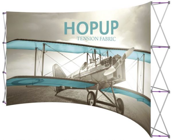 hopup 6x3 curved tension fabric display without end caps