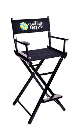 30" gold metal contemporary black director chair