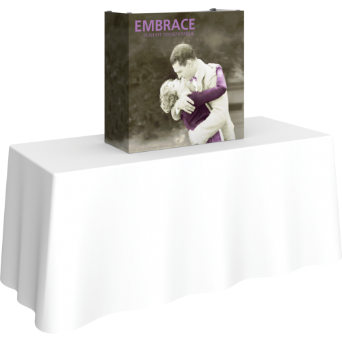 embrace .5ft tabletop push fit tension fabric display full fitted graphic left side