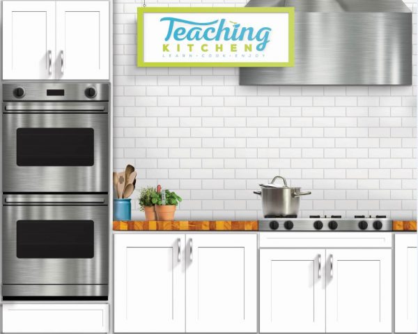 Tubozip Wave Kit Backdrop for Teaching Kitchen Display