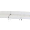 Endless Square Low Back Sofa is a modular white or black vinyl square sofa with chrome legs that will add a nice fresh look to your event.