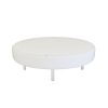 Round White Ottoman is a white vinyl ottoman that will make your tradeshow more productive by creating interactive environment.