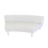 Concave White Vinyl Sofa is a modern curved sofa that is sure to make your next event or meeting an interactive space