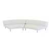 Endless Large Curve Low Back Loveseat is a modular white or black vinyl curved loveseat with chrome legs that will add a nice fresh look to your event.