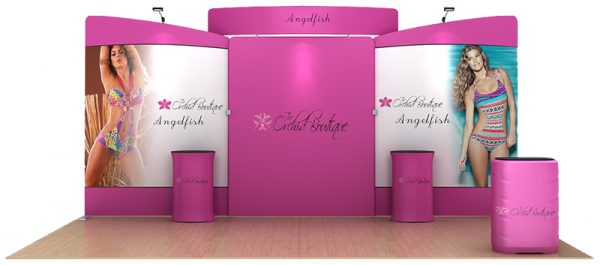 Angelfish 20’ Tension Fabric Display Curved WaveLine Media Kit