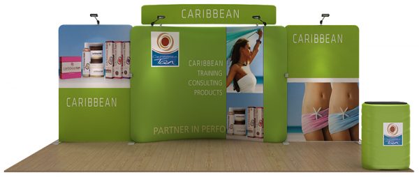 Caribbean 20’ Curved Tension Fabric Display WaveLine Media Kit