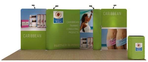 Caribbean 20’ Tension Fabric Display WaveLine Media Kit