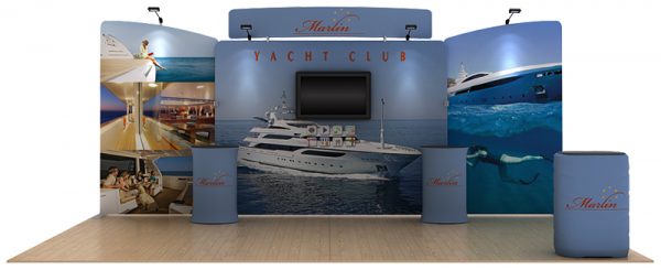Marlin 20’ Curved Tension Fabric Display WaveLine Media Kit