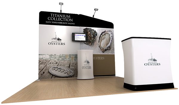 Oyster 10’ WaveLine Tension Fabric Display Media Kit left