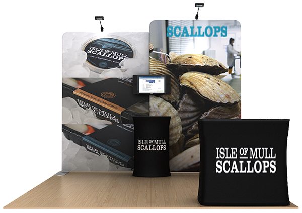 Scallop 10’ WaveLine Tension Fabric Display Media Kit