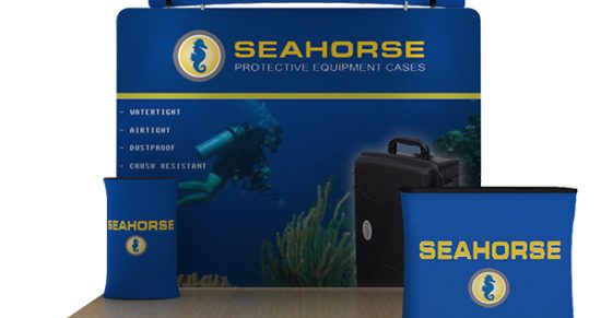 Seahorse 10’ WaveLine Curved Tension Fabric Display Media Kit