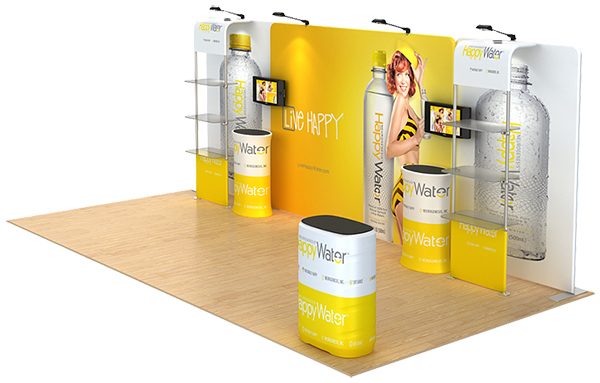 waveline waterfall tension fabric banner stand display