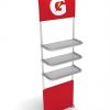 waveline waterfall tension fabric banner stand shelves
