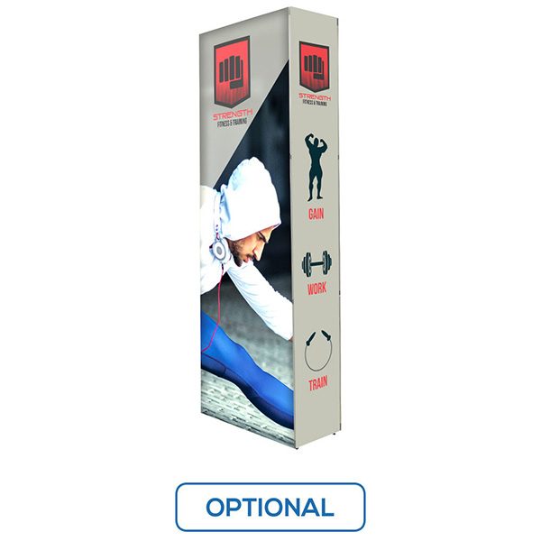 lumiere light wall backlit pop up display 2.5ft x 7.5ft with end caps